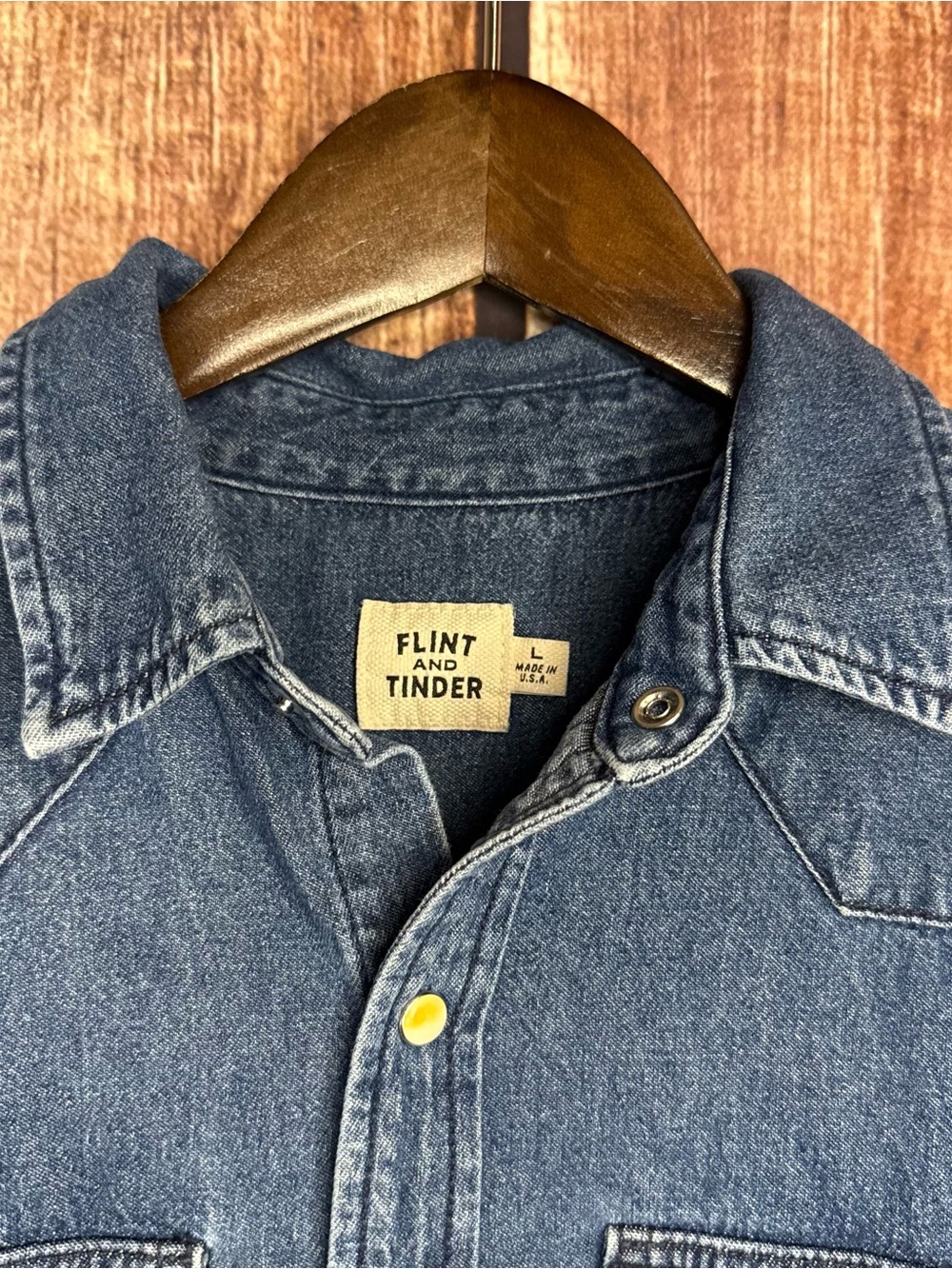 Flint and Tinder Classic Denim Button-Down Shirt - Blue - Picture 2 of 7